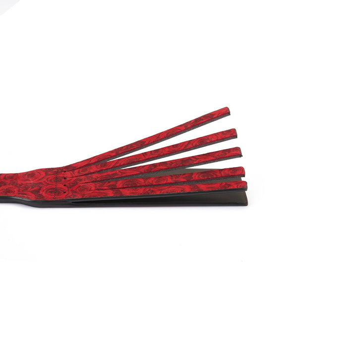 Kinbaku Ukiyoe Luxury Red Rosy Lamb Suede Leather Paddle