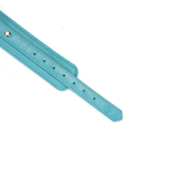 Liebe Seele Blue Lamb leather Wrist Cuffs with Velvet Lining