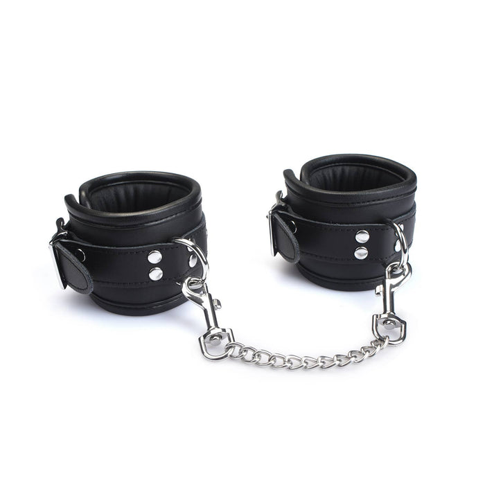 Noir Sovereign Padded Leather Handcuffs