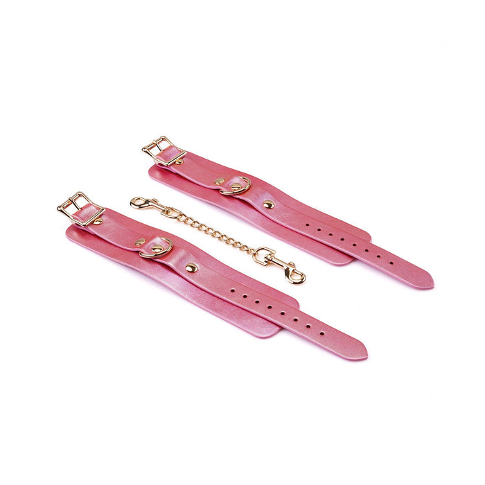 Liebe Seele Lustre Rosa: Pink Leather Wrist Cuffs