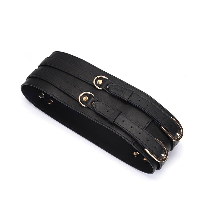 Dark Secret - Luxury Black Leather Waist Cuff/Belt