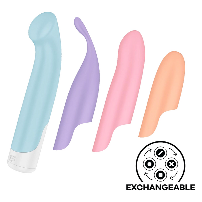 Satisfyer Playful Four bullet vibrator with interchangeable sleeves