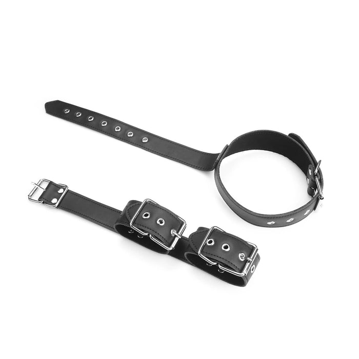 Liebe Seele Noir Sovereign Leather Wrist to Collar Back Restraint