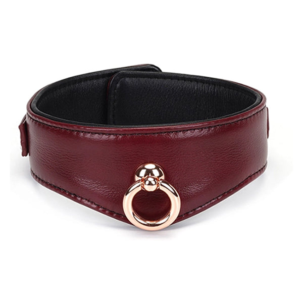 Liebe Seele Wine Red Deluxe collar with leash & lock