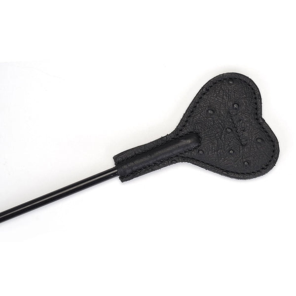 Liebe Seele Demon's Kiss Leather Heart mini-riding crop