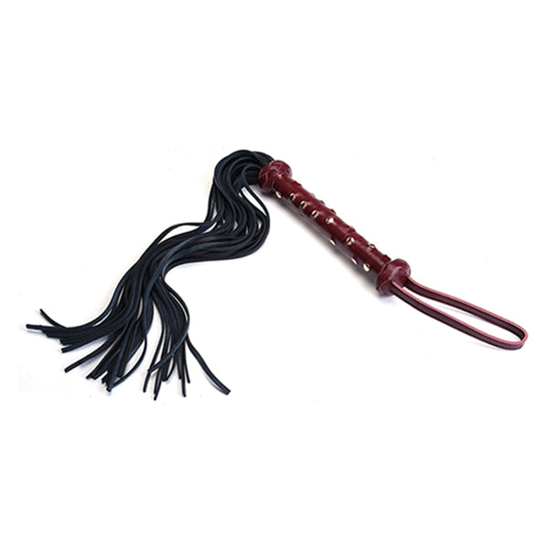 Liebe Seele Wine Red heavy flogger with studded handle