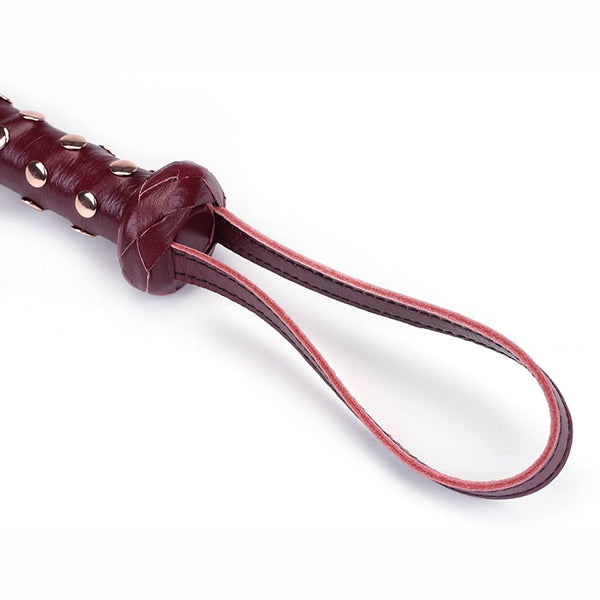 Liebe Seele Wine Red heavy flogger with studded handle