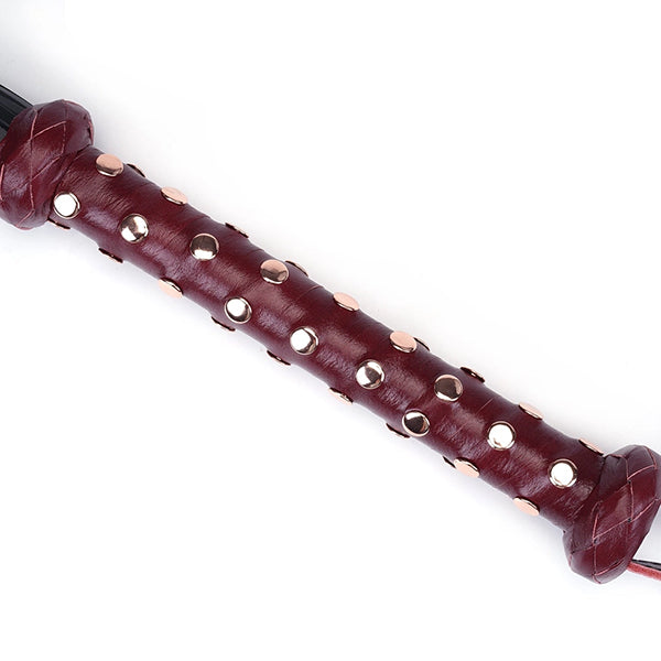 Liebe Seele Wine Red heavy flogger with studded handle