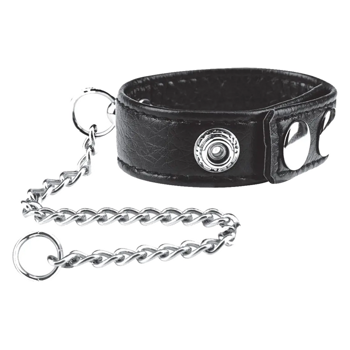 Blue Line Snap cock ring with leash