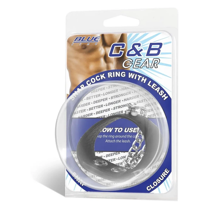 Blue Line Snap cock ring with leash