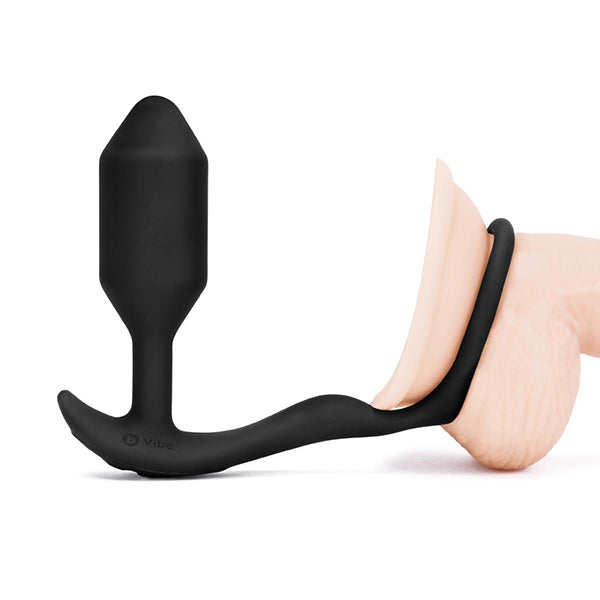b-Vibe Snug & tug vibrating butt plug with cock ring