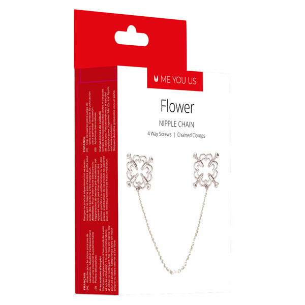 Me You Us Flower nipple clamps with chain