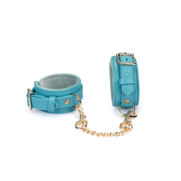 Liebe Seele Blue Lamb leather Wrist Cuffs with Velvet Lining