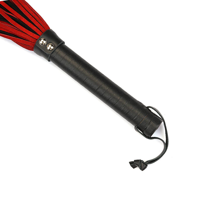 Black and red suede whip