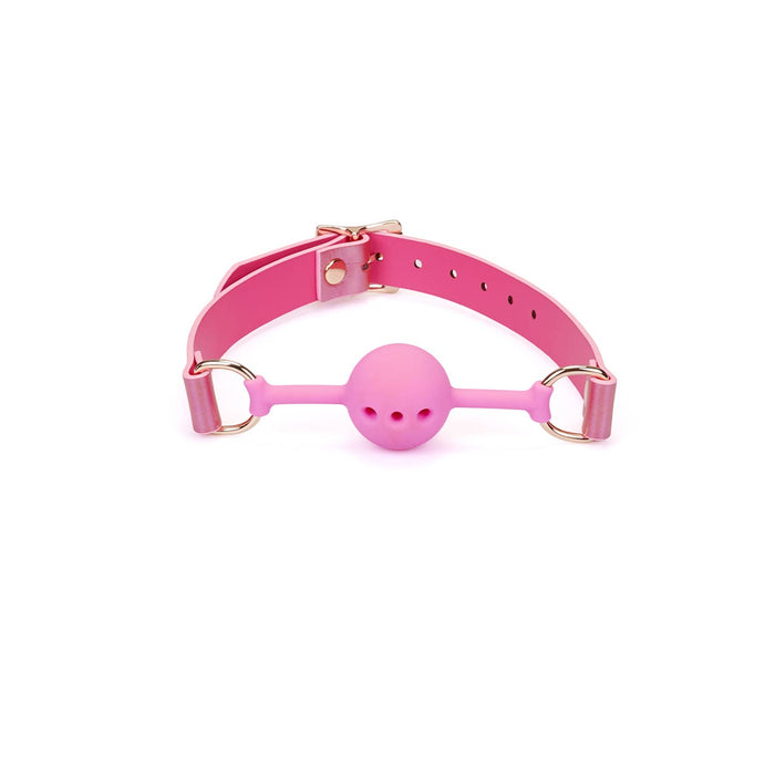 Liebe Seele Lustre Rosa: Pink Leather Ball Gag