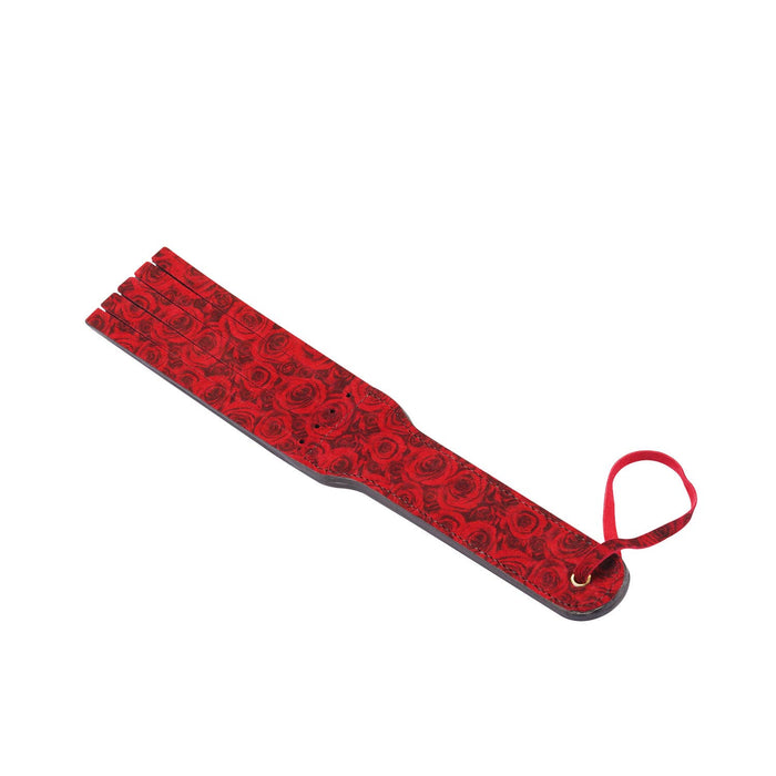 Kinbaku Ukiyoe Luxury Red Rosy Lamb Suede Leather Paddle