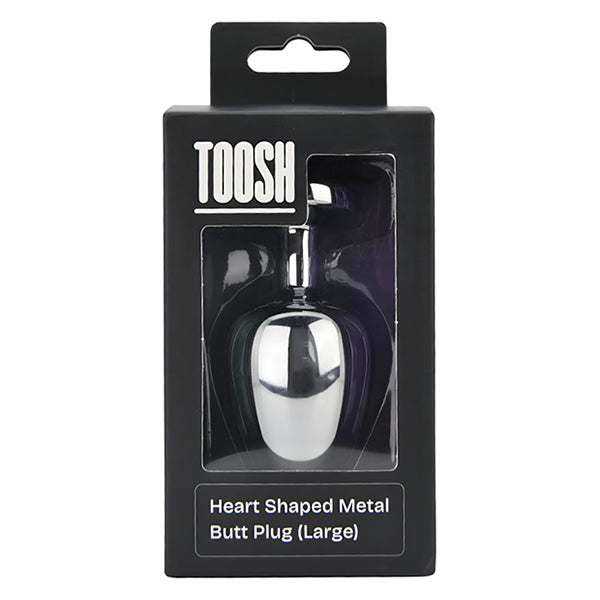 Toosh Silver butt plug with red heart jewel