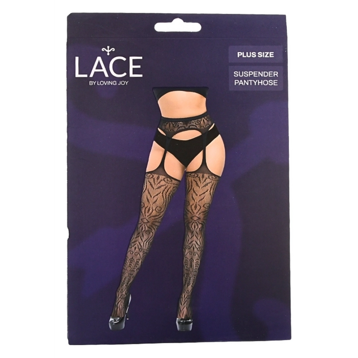 Lace by LJ Plus Size suspender tights