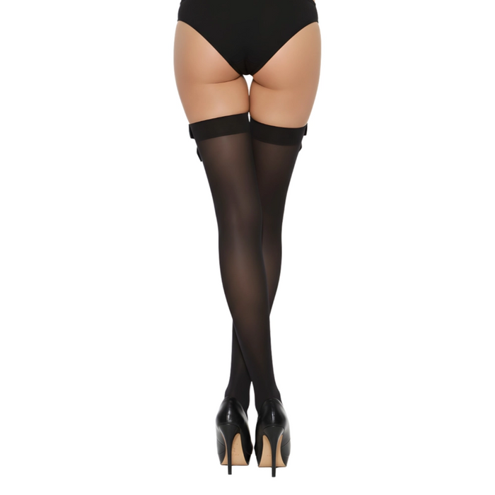 Lace by LJ thigh-high stockings with bow