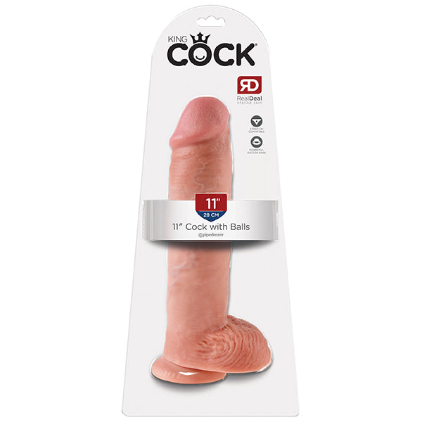 King Cock 11" Suction Base dildo with balls