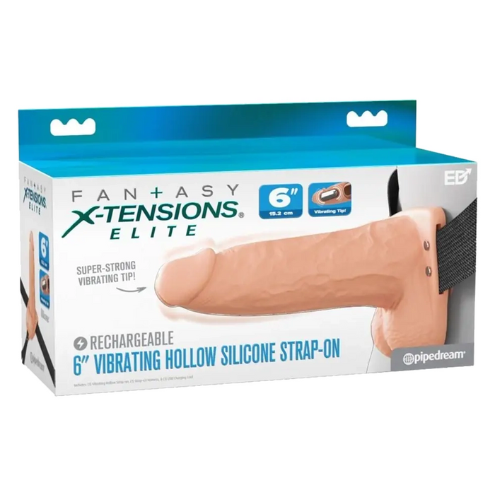 Fantasy X-Tensions Elite Vibrating 6" hollow strap-on