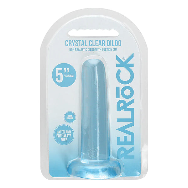 RealRock CRYSTAL CLEAR Straight 5" dildo with suction cup