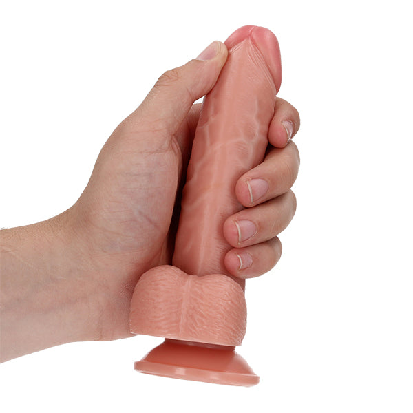 RealRock Curved 6" dildo with balls
