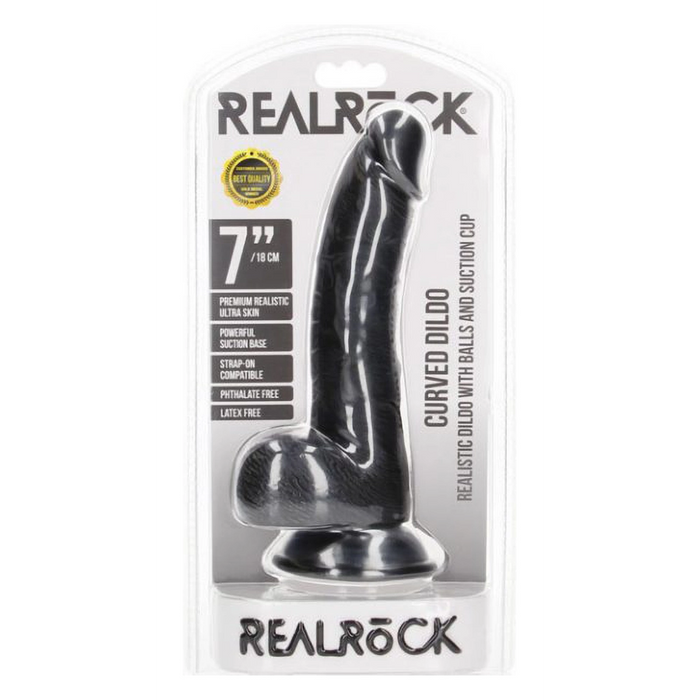 RealRock Curved 7" dildo with balls