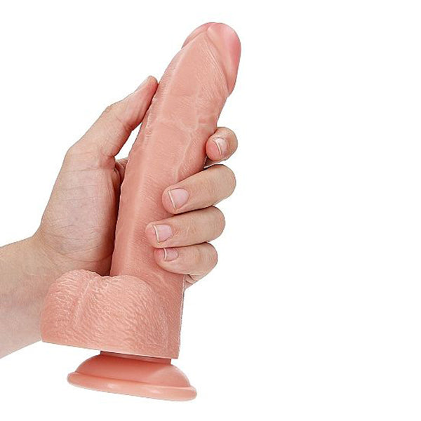RealRock Curved 8" dildo with balls