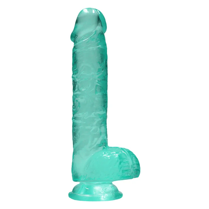 RealRock CRYSTAL CLEAR Straight 6" dildo with balls