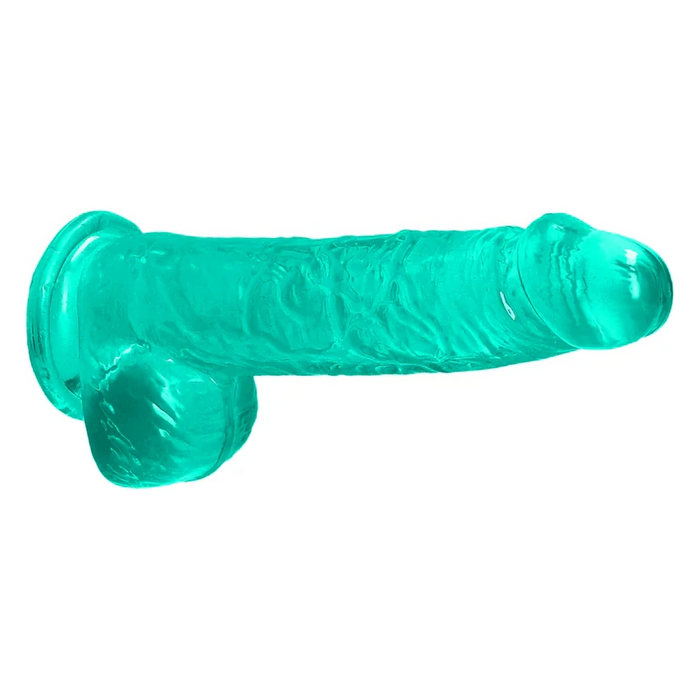 RealRock CRYSTAL CLEAR Straight 6" dildo with balls