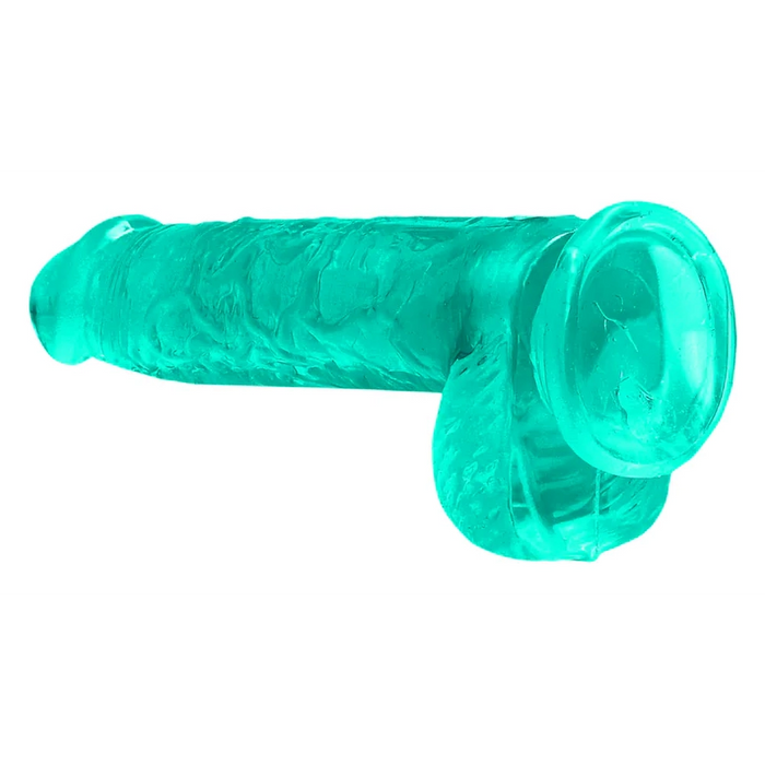 RealRock CRYSTAL CLEAR Straight 6" dildo with balls