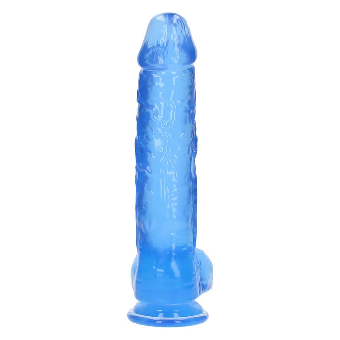 RealRock CRYSTAL CLEAR Straight 10" dildo with balls
