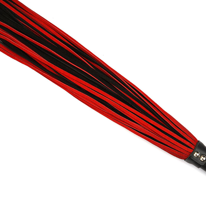 Black and red suede whip
