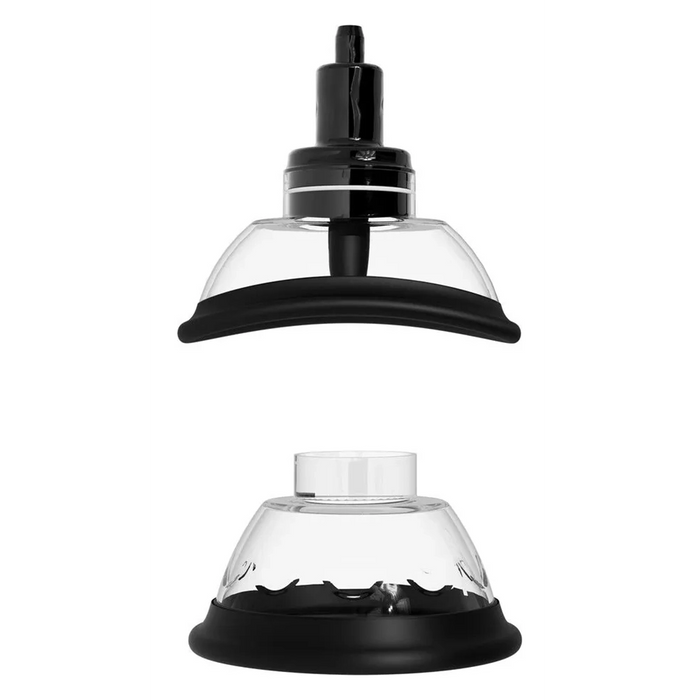 Pumped vulva & breast pump with rotating & vibrating tongue