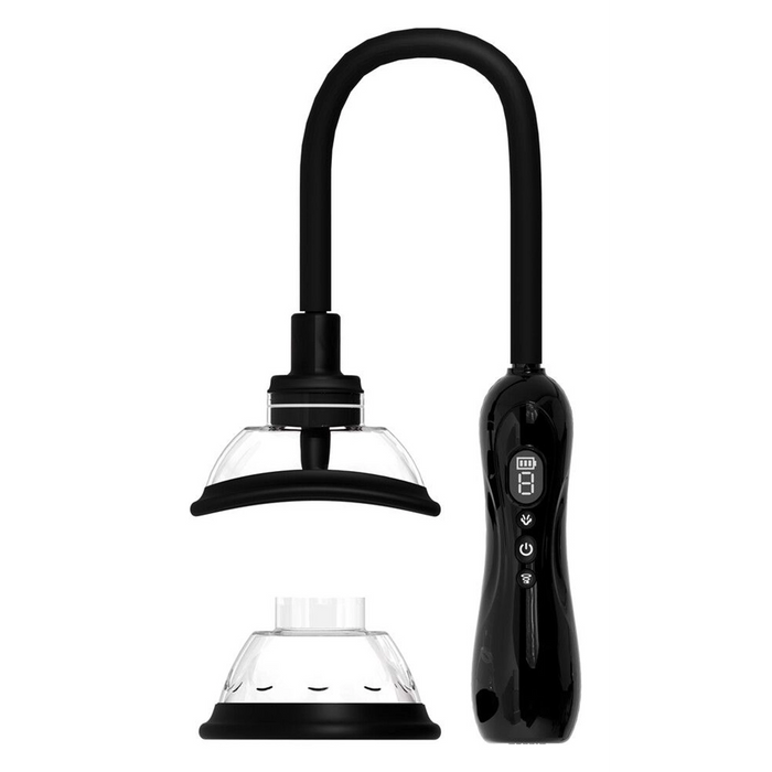 Pumped vulva & breast pump with rotating & vibrating tongue