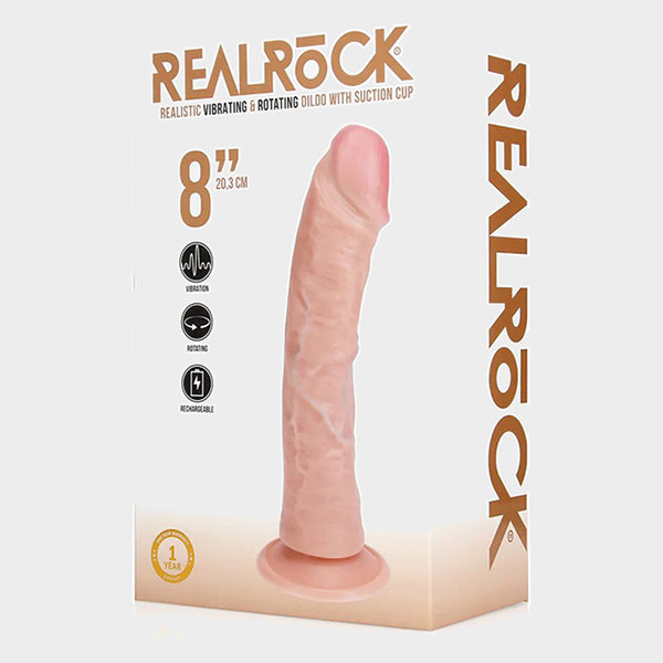 RealRock Vibrating & Rotating 8" Curved dildo
