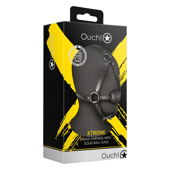 Ouch! XTREME head harness (with solid ball gag)