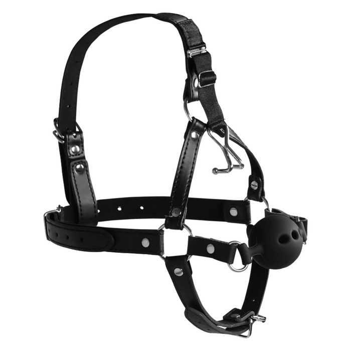 Ouch! XTREME head harness (with breathable ball gag and nose hooks)