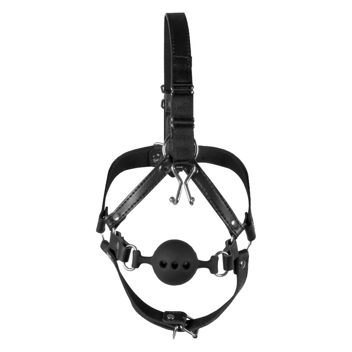 Ouch! XTREME head harness (with breathable ball gag and nose hooks)