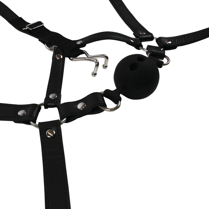 Ouch! XTREME head harness (with breathable ball gag and nose hooks)
