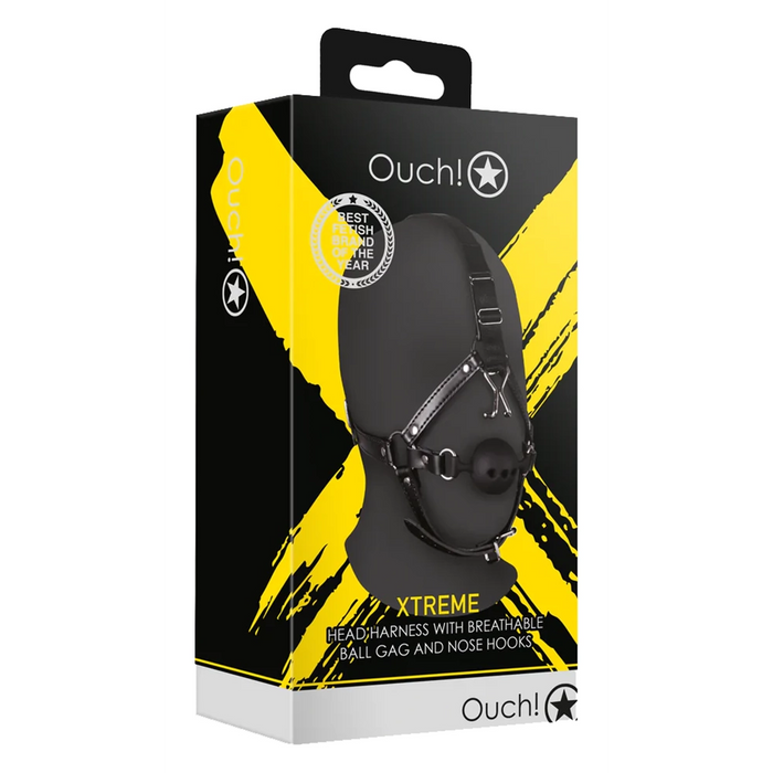 Ouch! XTREME head harness (with breathable ball gag and nose hooks)
