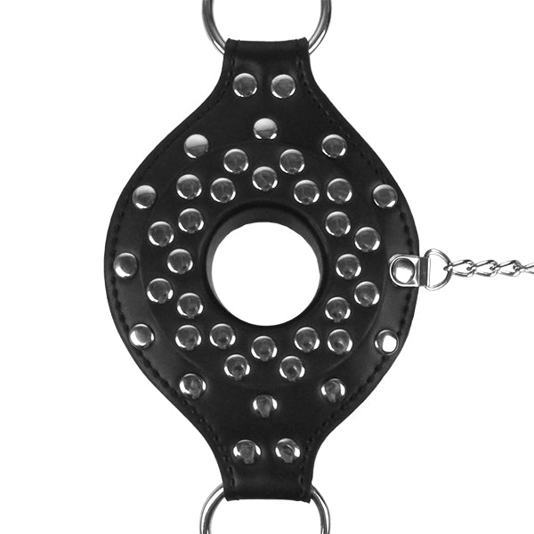 Ouch! Xtreme Head Harness with open mouth gag and plug stopper