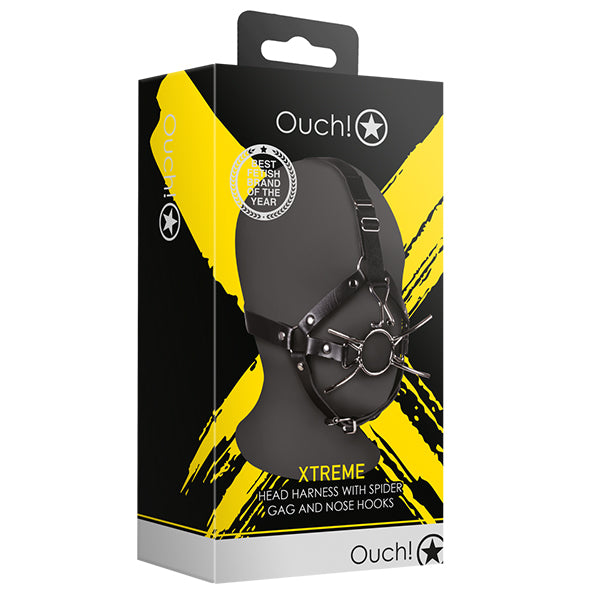 Ouch! Xtreme Head Harness with spider gag and nose hooks