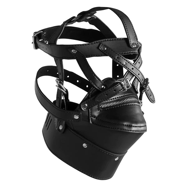 Ouch! XTREME head harness with zip-up mouth & lock