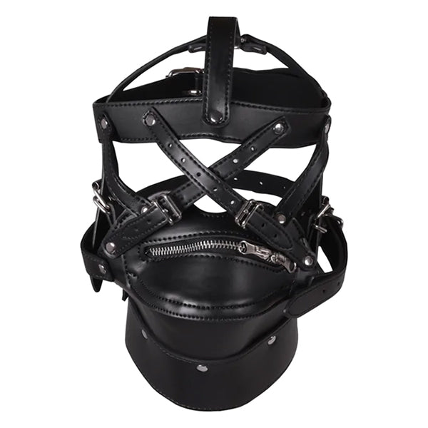 Ouch! XTREME head harness with zip-up mouth & lock