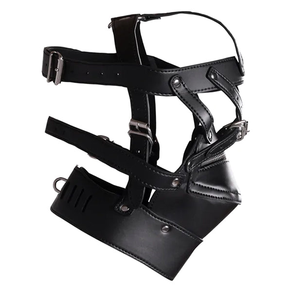 Ouch! XTREME head harness with zip-up mouth & lock