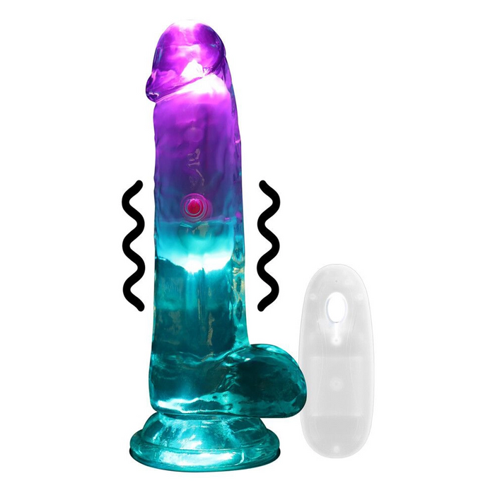 RealRock LED vibrating 6" dildo with balls