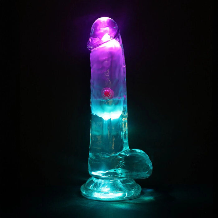 RealRock LED vibrating 6" dildo with balls