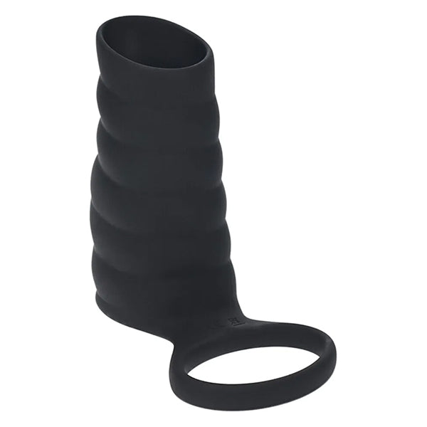 Levelz Vibrating ribbed penis sleeve with ball ring